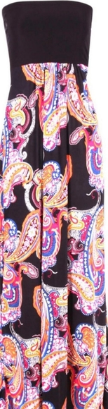 NWT Boohoo Bandeau Paisley Maxi Dress - Picture 3 of 4